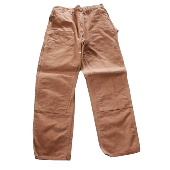 Carhartt Men's Double Knee Dungaree-Brown - Picture 6 of 6